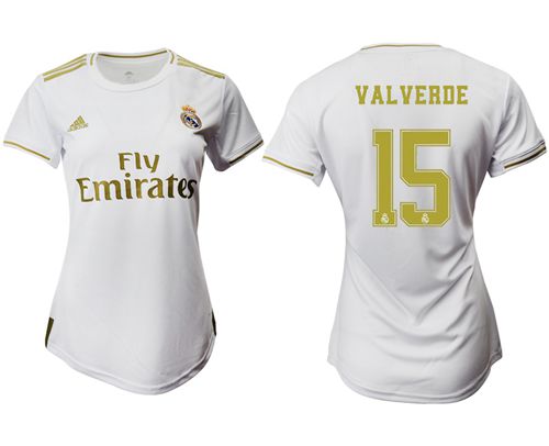 Women's Real Madrid #15 Valverde Home Soccer Club Jersey